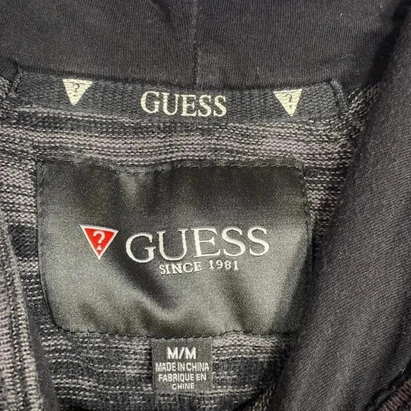 Guess Hoodie Women's Sweatshirt Medium Logo Button Up Pullover Gray - Picture 4 of 8